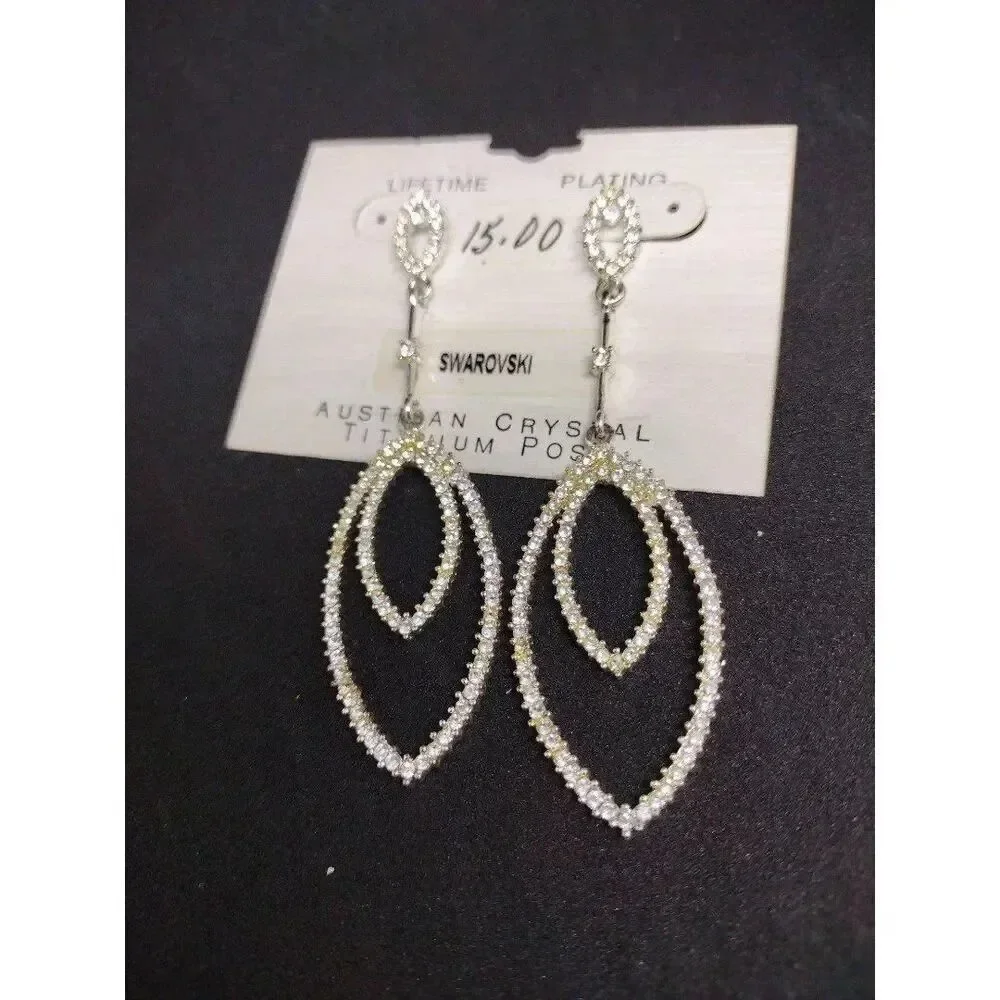 Swarovski Crystal Chandelier Earrings with Titanium Post